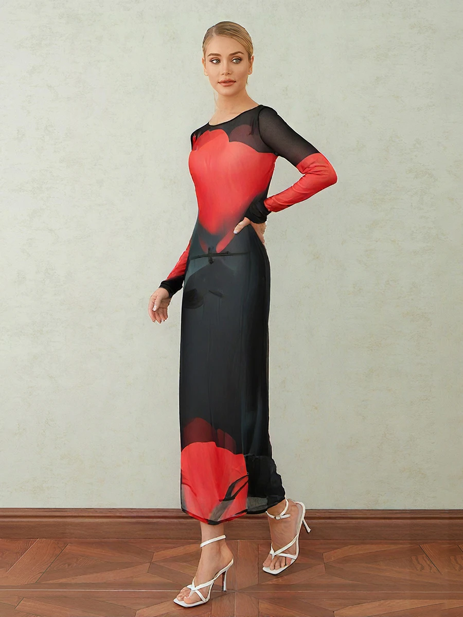 Elegant Lace Bodycon Dress with Off-Shoulder Design and Ruffle Detail Ideal for Parties and Special Occasions in Spring - Image 3