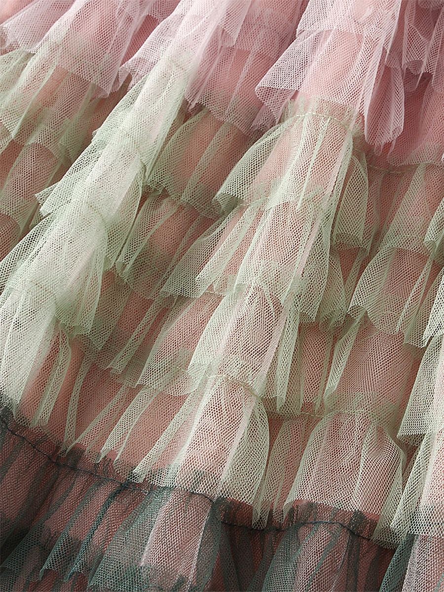Women Tulle Tutu Skirt Multilayer Casual Gradient Color Elastic Mesh Princess Skirt for Streetwear - Image 7